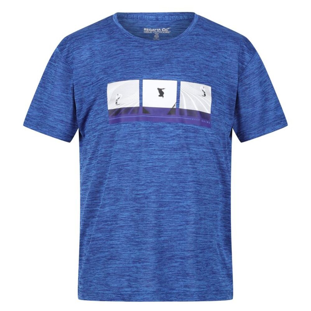 Regatta Childrens/Kids Findley Graphic Print Marl T-Shirt / Strong Blue